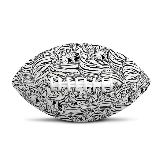 Black And White Tiger Pattern Print Rugby Ball