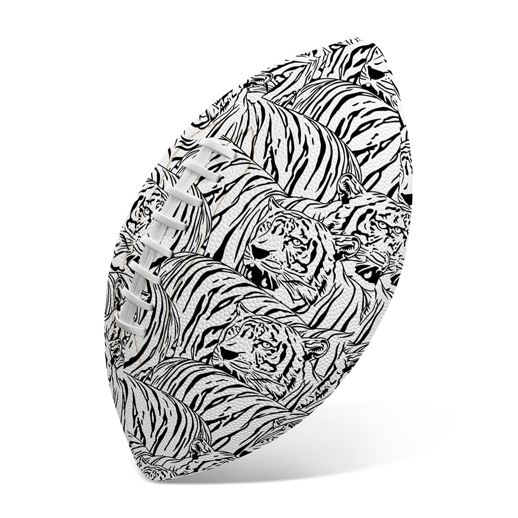 Black And White Tiger Pattern Print Rugby Ball