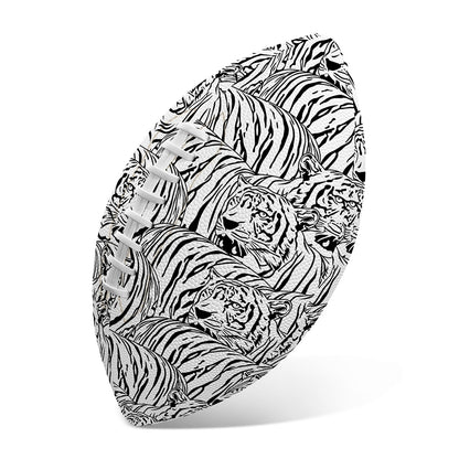 Black And White Tiger Pattern Print Rugby Ball