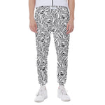 Black And White Tiger Pattern Print Scuba Joggers