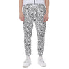 Black And White Tiger Pattern Print Scuba Joggers