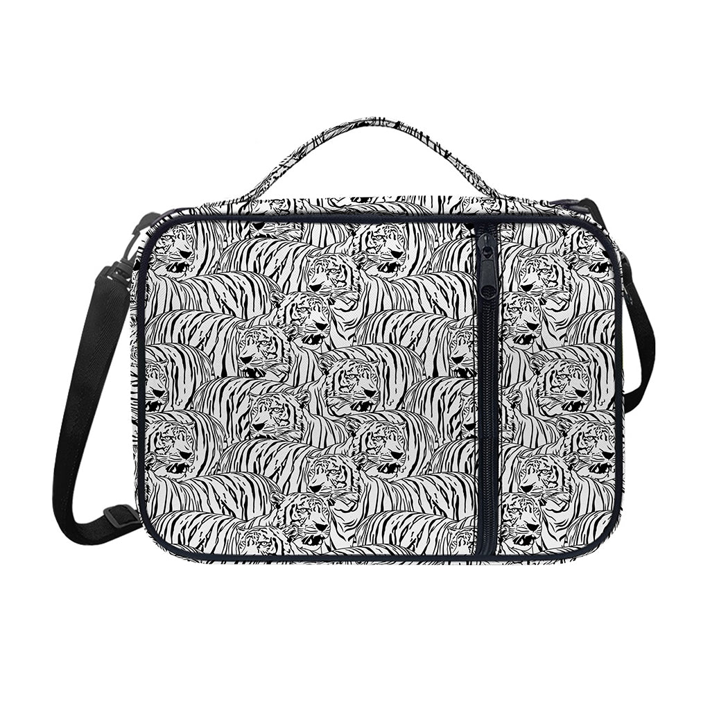 Black And White Tiger Pattern Print Shoulder Strap Bible Bag