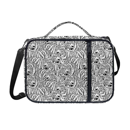 Black And White Tiger Pattern Print Shoulder Strap Bible Bag