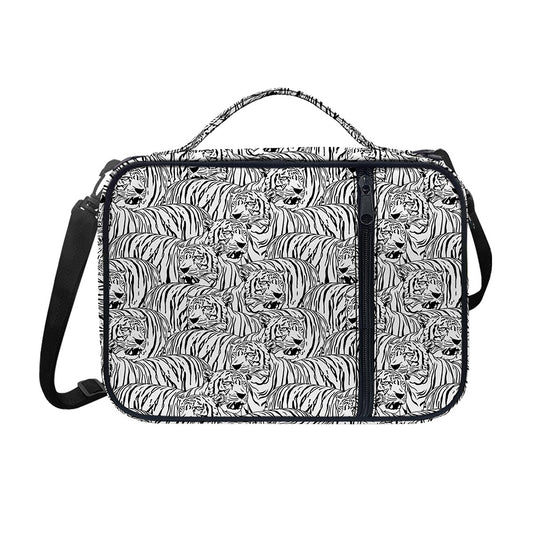 Black And White Tiger Pattern Print Shoulder Strap Bible Bag