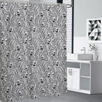 Black And White Tiger Pattern Print Shower Curtain