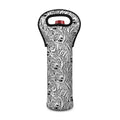 Black And White Tiger Pattern Print Single Neoprene Wine Tote