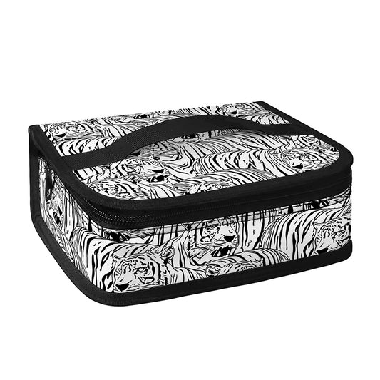 Black And White Tiger Pattern Print Small Lunch Bag