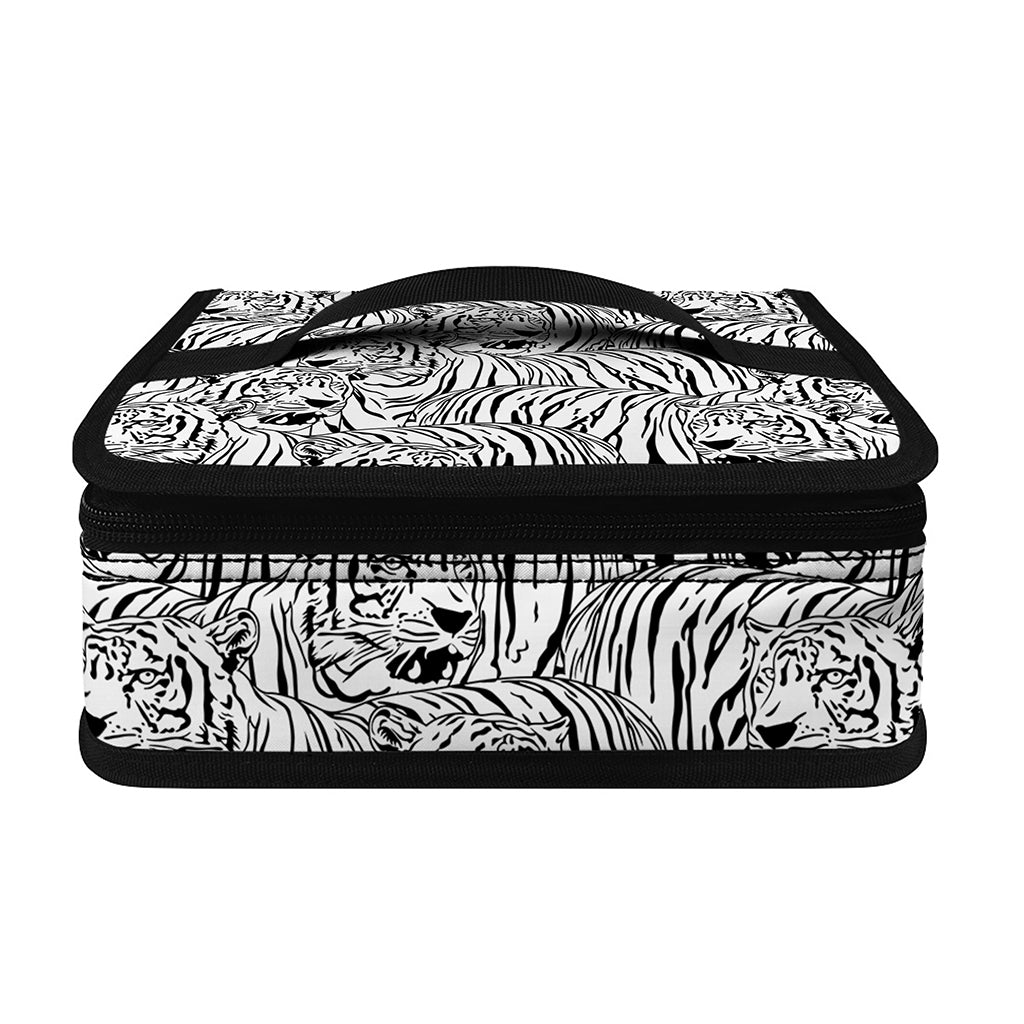 Black And White Tiger Pattern Print Small Lunch Bag