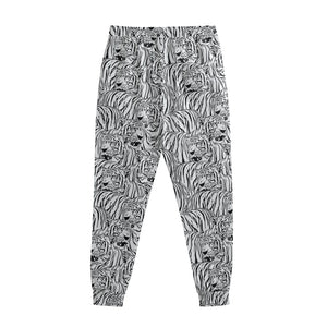 Black And White Tiger Pattern Print Sweatpants