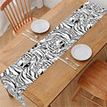 Black And White Tiger Pattern Print Table Runner