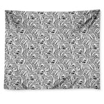 Black And White Tiger Pattern Print Tapestry