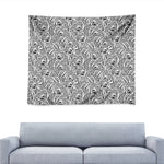 Black And White Tiger Pattern Print Tapestry