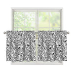 Black And White Tiger Pattern Print Tier Curtains