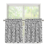 Black And White Tiger Pattern Print Tier Curtains