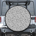 Black And White Tiger Pattern Print Tire Cover