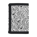 Black And White Tiger Pattern Print Trifold Wallet