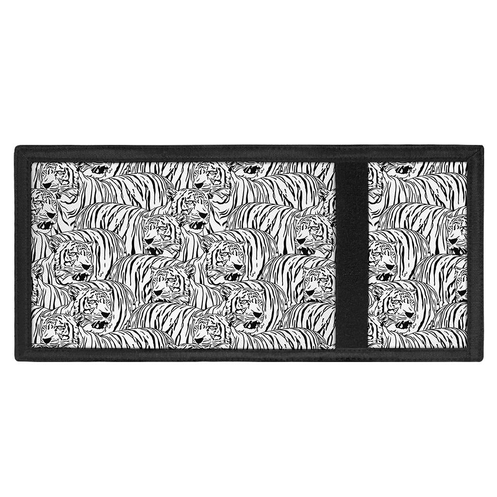 Black And White Tiger Pattern Print Trifold Wallet