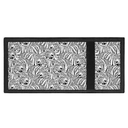 Black And White Tiger Pattern Print Trifold Wallet