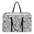 Black And White Tiger Pattern Print Utility Tote Bag