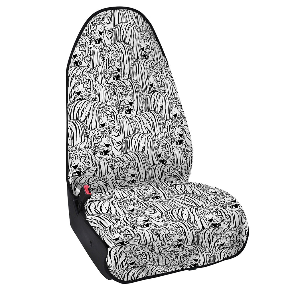Black And White Tiger Pattern Print Waterproof Car Seat Cover
