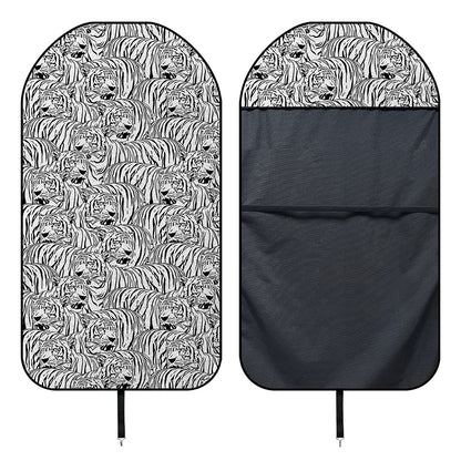 Black And White Tiger Pattern Print Waterproof Car Seat Cover