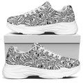 Black And White Tiger Pattern Print White Chunky Shoes