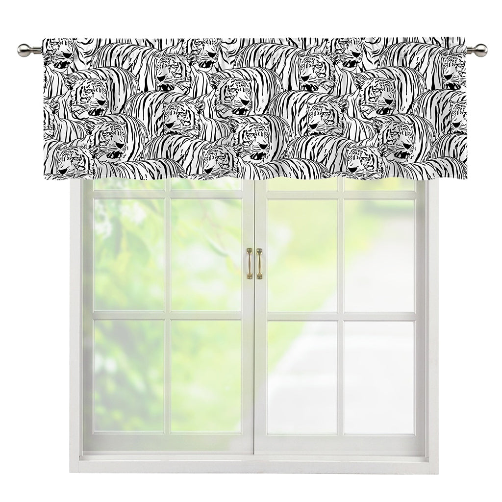 Black And White Tiger Pattern Print Window Valance