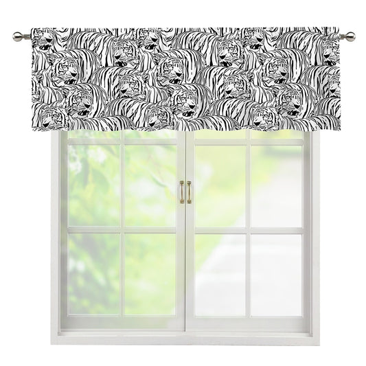 Black And White Tiger Pattern Print Window Valance