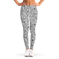 Black And White Tiger Pattern Print Women's Leggings