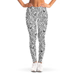 Black And White Tiger Pattern Print Women's Leggings