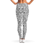 Black And White Tiger Pattern Print Women's Leggings