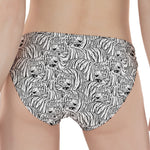 Black And White Tiger Pattern Print Women's Panties