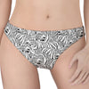 Black And White Tiger Pattern Print Women's Thong