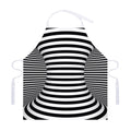 Black And White Torus Illusion Print Adjustable Apron