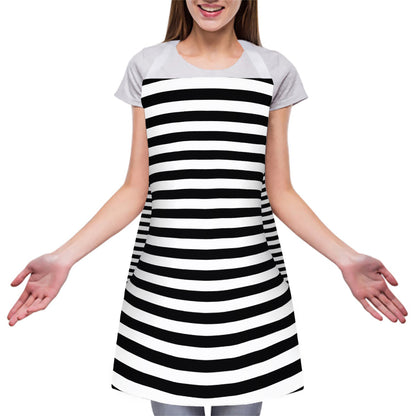 Black And White Torus Illusion Print Adjustable Apron