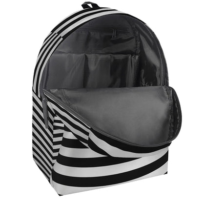 Black And White Torus Illusion Print Backpack