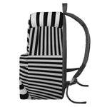 Black And White Torus Illusion Print Backpack