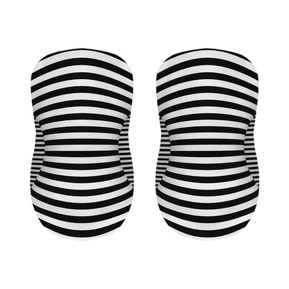 Black And White Torus Illusion Print Bar Stool Covers