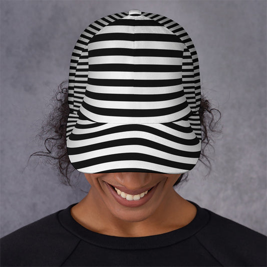 Black And White Torus Illusion Print Baseball Cap