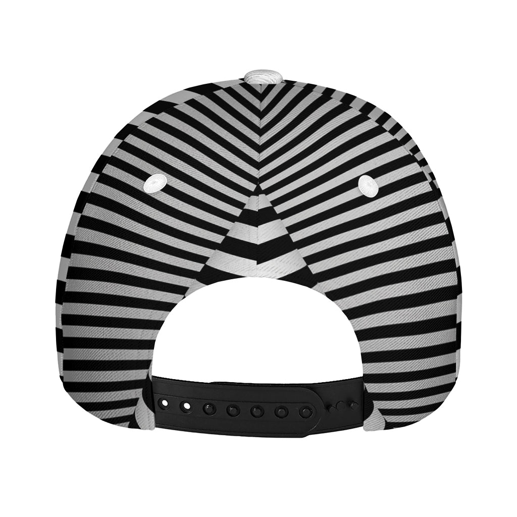 Black And White Torus Illusion Print Baseball Cap