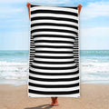 Black And White Torus Illusion Print Beach Towel