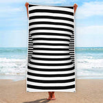 Black And White Torus Illusion Print Beach Towel