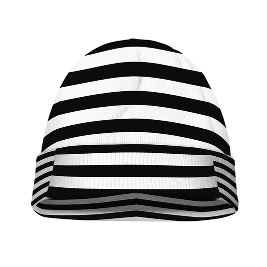 Black And White Torus Illusion Print Beanie