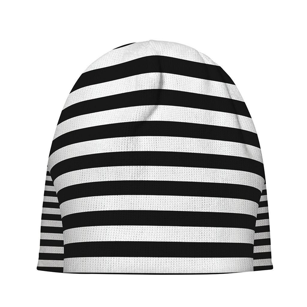 Black And White Torus Illusion Print Beanie