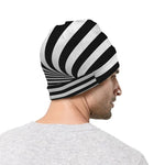 Black And White Torus Illusion Print Beanie