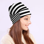Black And White Torus Illusion Print Beanie