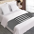 Black And White Torus Illusion Print Bed Runner