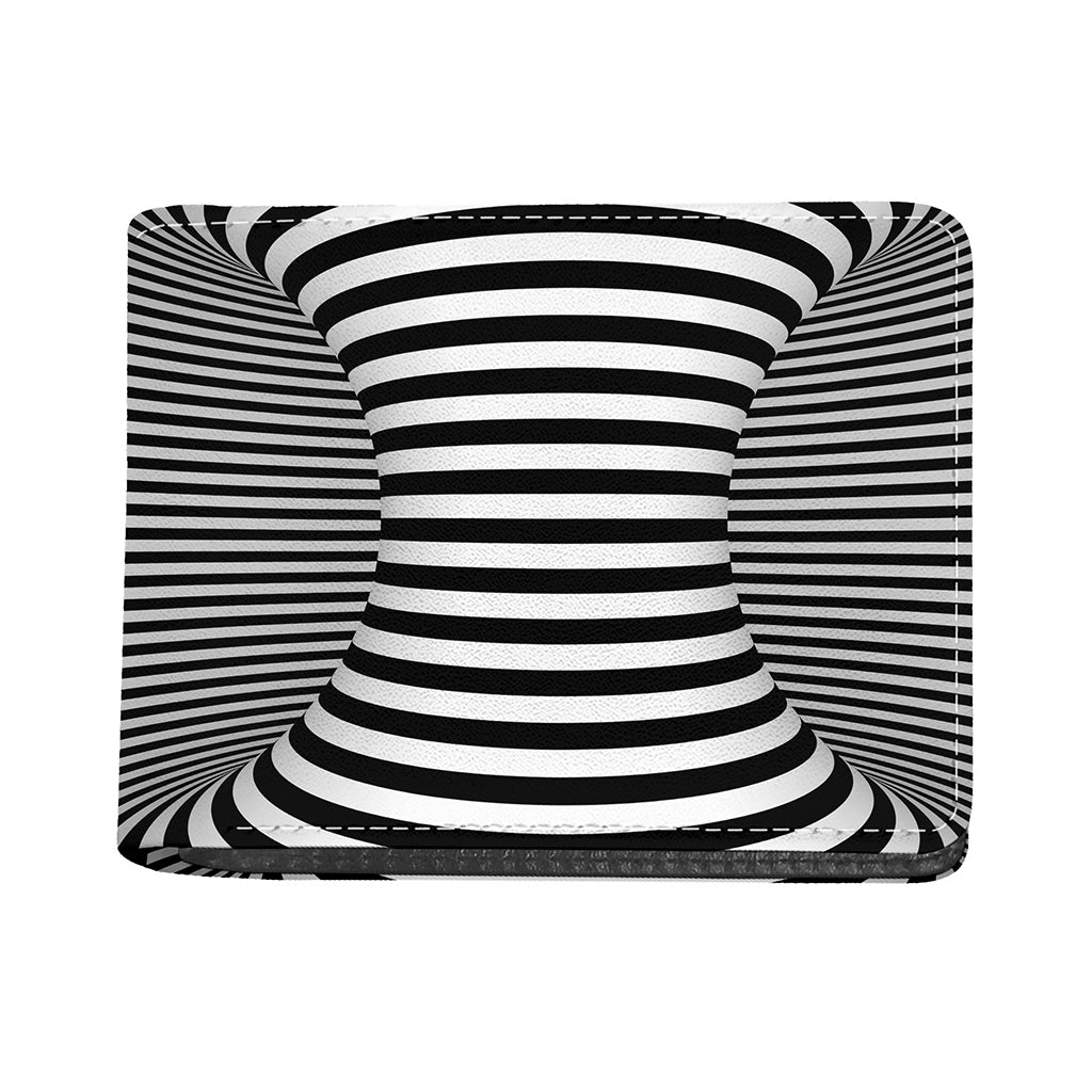 Black And White Torus Illusion Print Bifold Wallet