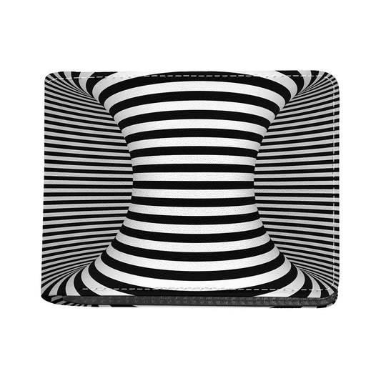 Black And White Torus Illusion Print Bifold Wallet