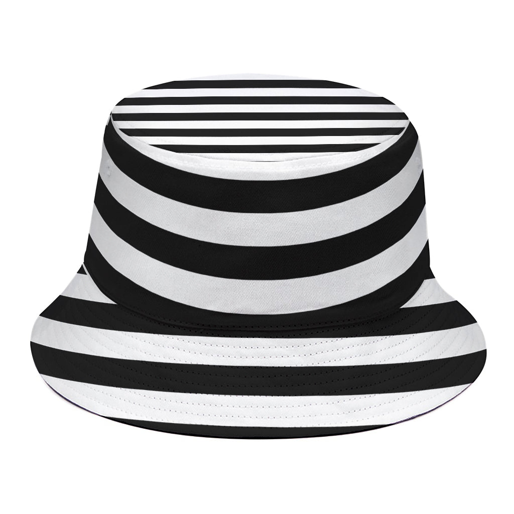 Black And White Torus Illusion Print Bucket Hat